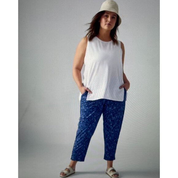 Athleta Brooklyn Ankle Pant Size 18 Blue Camouflage Print - Picture 1 of 14